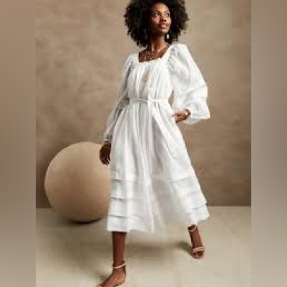 Banana Republic White boho dress